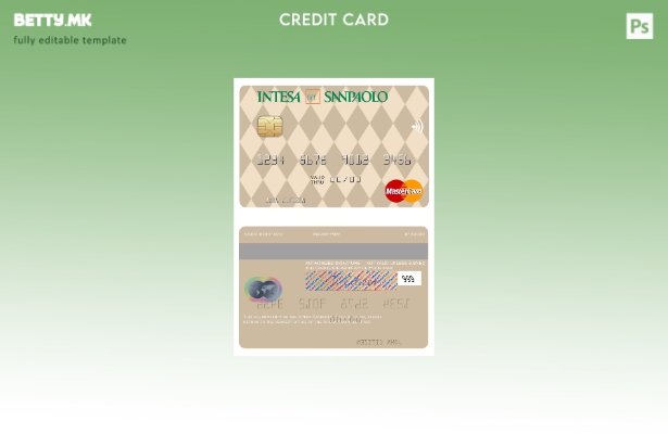 Шаблон за мастеркарти во модерен стил Италија Intesa Sanpaolo